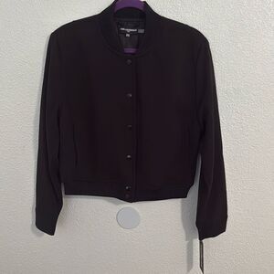 NWT-Karl LAGERFELD- black business letterman jacket- Size 10